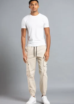 Tokyo Laundry Beige Belted Cotton Cargo Trousers