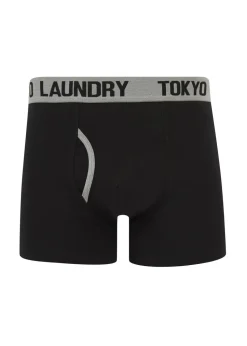 Tokyo Laundry Black & Grey Cotton 6-Pack Boxers