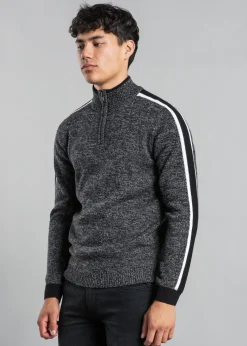 Tokyo Laundry Black Funnel Neck Jumper with Contrast Sleeve