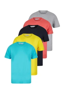 Tokyo Laundry Blue Cotton 5-Pack Short Sleeve T-Shirts
