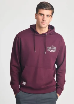 Tokyo Laundry Burgundy Printed Hoody With Drawcord