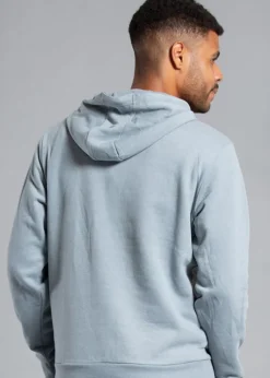 Tokyo Laundry Grey Cotton Blend Hoody with Neck Zip Fastening