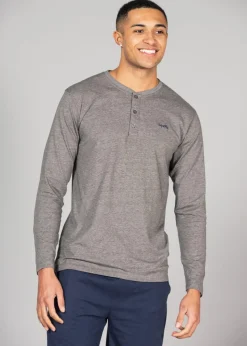 Tokyo Laundry Grey Cotton 2-Piece Top and Jersey Bottoms Pyjama Set