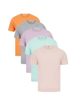 Tokyo Laundry Light Blue Cotton 5-Pack Short Sleeve T-Shirts