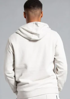 Tokyo Laundry Light Grey Cotton Blend Hoody with Neck Zip Fastening