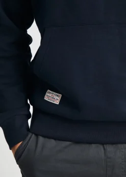 Tokyo Laundry Navy Printed Hoody With Drawcord