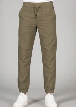 Tokyo Laundry Olive Linen Blend Classic Fit Trousers