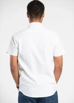 Tokyo Laundry White Cotton Short Sleeved Button-Up Oxford Shirt