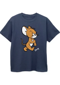Tom & Jerry Kids Navy Angry Mouse Printed T-Shirt (3-13 yrs)