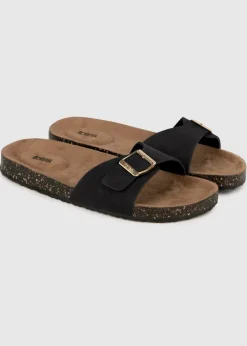 Totes Black PU Buckle Slider