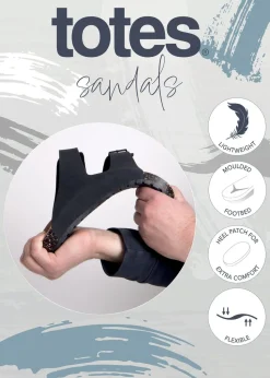 Totes Black PU Double Buckle Slider