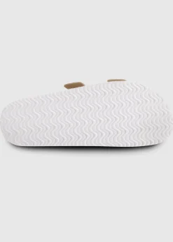 Totes Gold Double Buckle Platform Slider