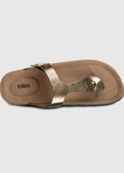 Totes Gunmetal PU Buckle Toe Post