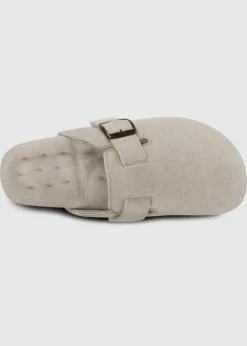 Totes Isotoner Beige Felt Clog Slipper