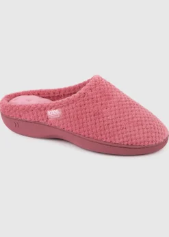Totes Isotoner Dusty Pink Popcorn Terry Mule Slippers