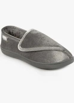 Totes Isotoner Grey Ladies Sparkle Velour Closed Back Slipper