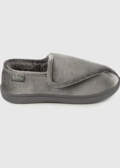 Totes Isotoner Grey Ladies Sparkle Velour Closed Back Slipper
