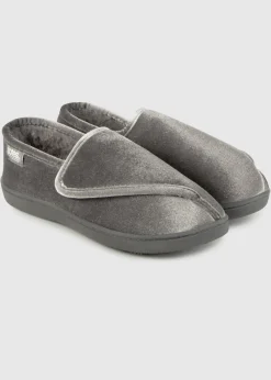 Totes Isotoner Grey Ladies Sparkle Velour Closed Back Slipper