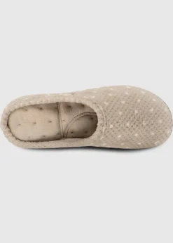Totes Isotoner Natural Ladies Popcorn Terry Mule Slippers
