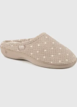 Totes Isotoner Natural Ladies Popcorn Terry Mule Slippers