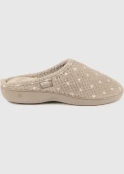 Totes Isotoner Natural Ladies Popcorn Terry Mule Slippers