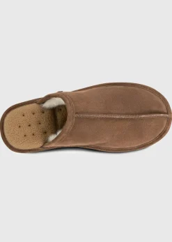 Totes Isotoner Tan Real Suede Mule Slipper