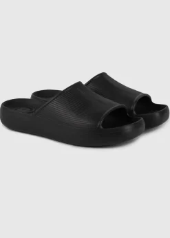 Totes Solbounce Black Ribbed Slider