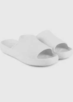 Totes Solbounce White Ribbed Slider