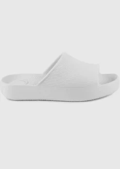 Totes Solbounce White Ribbed Slider