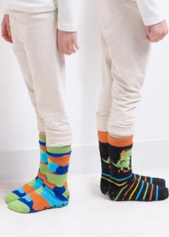 Totes Toasties Blue Childrens Original Slipper Socks (Twin Pack)