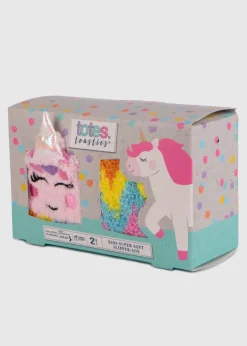 Totes Toasties Pink Girls Super Soft Slipper Socks (Twin Pack)