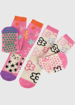 Totes Toasties Pink Kids Original Slipper-Sox (Twin Pack)