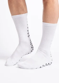 Totes Toasties White Gripper Sports Socks (Twin Pack)