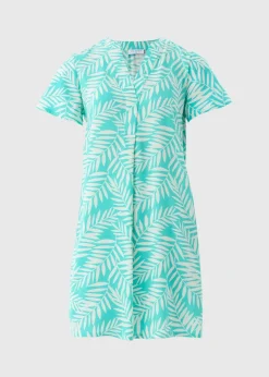 Turquoise Leaf Popover Tunic