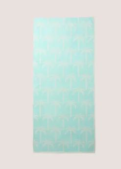 Turquoise Palm Tree Beach Towel
