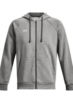 Under Armour Silver Grey Rival Fleece Full Zip Hoodie