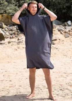 Urban Beach Grey Adult Cotton Poncho