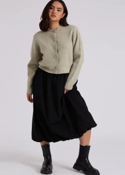 Urban Bliss Black Bubble Hem Midi Skirt