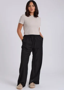 Urban Bliss Black Drawstring Wide Leg Trouser