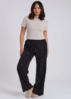 Urban Bliss Black Drawstring Wide Leg Trouser