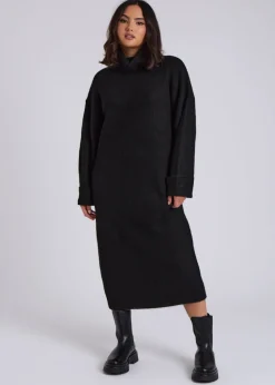 Urban Bliss Black Midi Roll Neck Dress
