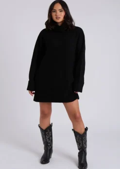 Urban Bliss Black Mini Roll Neck Dress