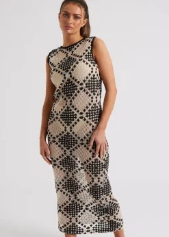 Urban Bliss Black Stitchy Mono Racer Maxi Dress