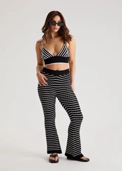 Urban Bliss Black/White Pointelle Trouser Co-ord