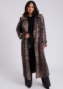 Urban Bliss Brown Leopard Print Trench