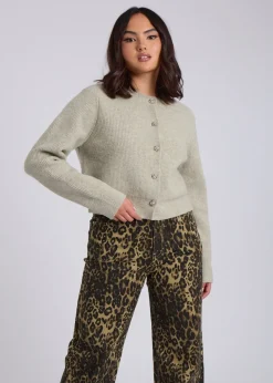 Urban Bliss Sage Floral Button Cardigan