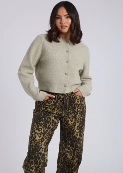 Urban Bliss Sage Floral Button Cardigan