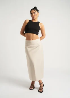 Urban Bliss Stone Satin Bias Cut Midi Skirt