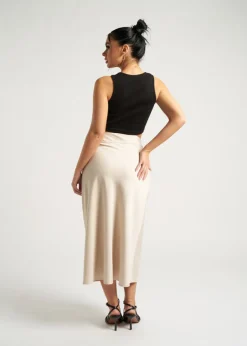 Urban Bliss Stone Satin Bias Cut Midi Skirt