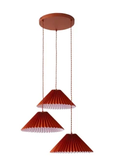 ValueLights Akira  Orange Pendant Light with Orange Tapered Shade (111cm x 57cm x 57cm)